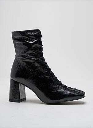 Botine/ghete țesătură satinată toc de 4 la 6 cm negru ANGEL ALARCON femeie