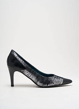 Pantofi cu toc țesătură satinată toc de 4 la 6 cm negru KARSTON femeie
