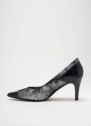 Pantofi cu toc țesătură satinată toc de 4 la 6 cm negru KARSTON femeie