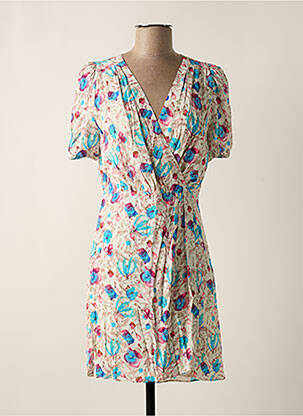 Rochie scurtă mâneci scurte mâneci scurte alb ARTLOVE femeie