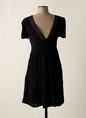 Rochie scurtă croială evazată mâneci scurte negru ARTLOVE femeie