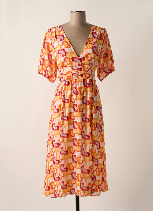 Rochie midi portocaliu ARTLOVE femeie