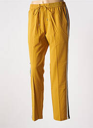 Pantalon drept talie elastică galben GRACE & MILA femeie