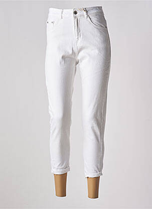 Pantalon trei sferturi buzunare alb MELLY & CO femeie