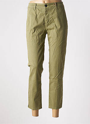 Pantalon 7/8 închidere cu fermoar sub clapetă cu nasturi verde SUNNY STUDIO femeie