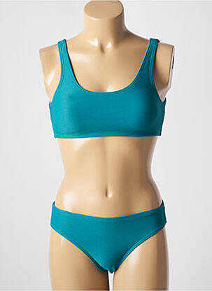 Costum de baie din două piese elasticitate top bentiță verde LAGON BLEU femeie