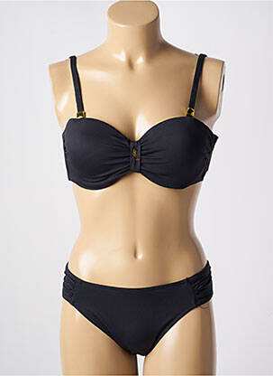Costum de baie din două piese elasticitate top bentiță negru MISS CARAÏBES femeie