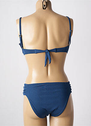 Costum de baie din două piese elasticitate top bentiță albastru MISS CARAÏBES femeie