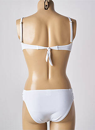 Costum de baie din două piese elasticitate top bentiță alb MISS CARAÏBES femeie