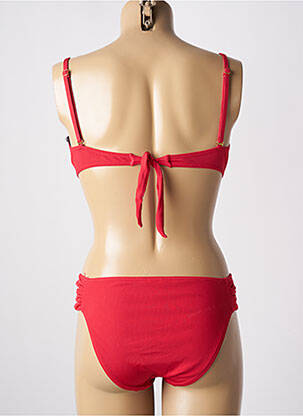 Costum de baie din două piese elasticitate top bentiță roșu MISS CARAÏBES femeie