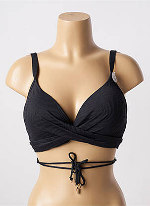 Sutien de costum de baie elasticitate top sutien modelat negru BEACHLIFE femeie