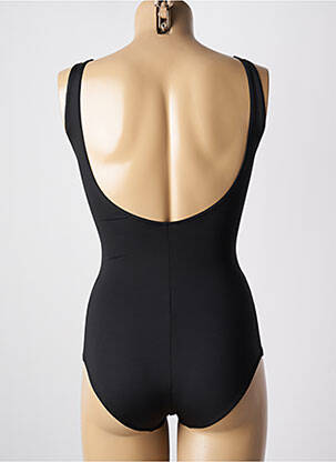 Costum de baie dintr-o singură piesă efect material satinat top triunghiuri negru SUN PLAYA femeie