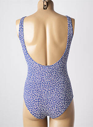 Costum de baie dintr-o singură piesă efect material satinat top triunghiuri albastru LAGON BLEU femeie