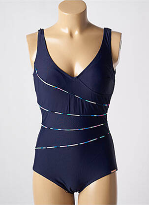 Costum de baie dintr-o singură piesă efect material satinat top sutien modelat albastru YSABEL MORA femeie