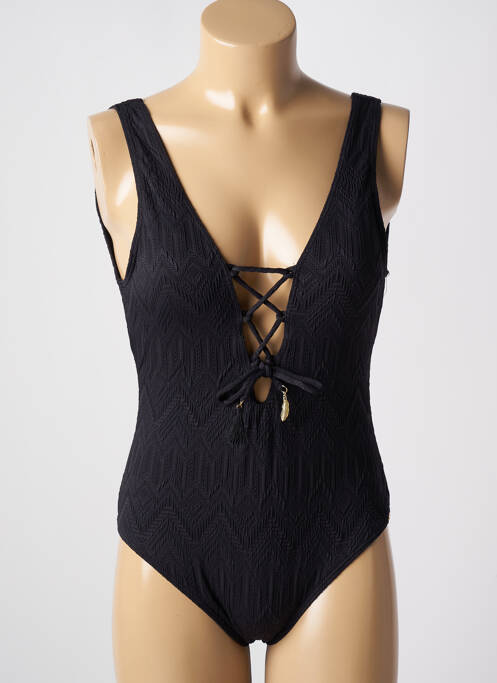 Costum de baie dintr-o singură piesă închidere cu legături de legat sutien cu susținere înaltă și burete detașabil negru PIHA femme