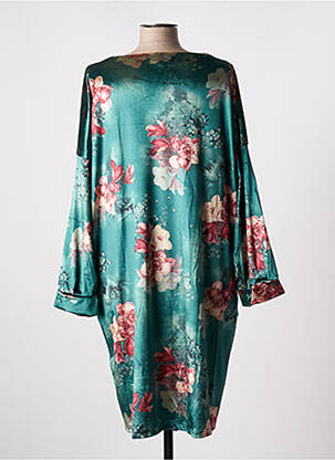 Rochie midi imprimeu floral mâneci lungi verde TENDANCE UNIQUE femeie