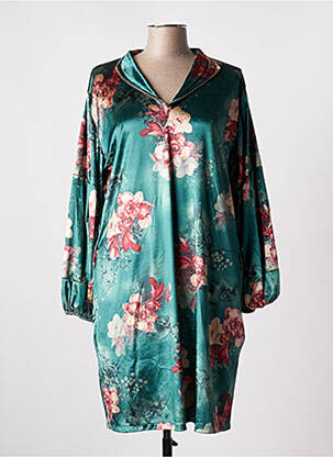 Rochie midi imprimeu floral mâneci lungi verde TENDANCE UNIQUE femeie
