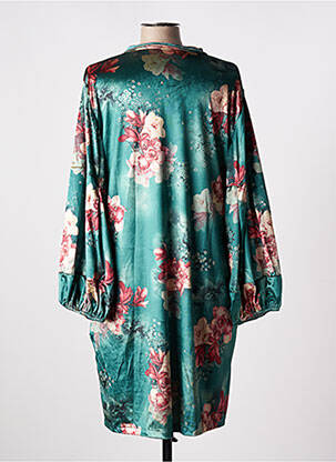 Rochie midi imprimeu floral mâneci lungi verde TENDANCE UNIQUE femeie