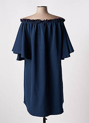 Rochie scurtă croială evazată mâneci scurte albastru TENDANCE UNIQUE femeie