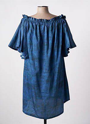 Rochie scurtă mâneci scurte mâneci scurte albastru TENDANCE UNIQUE femeie