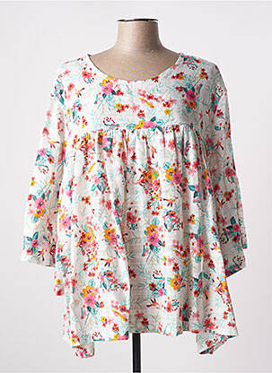 Bluză imprimeu floral mâneci 3/4 roșu TENDANCE UNIQUE femeie