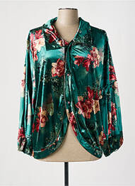 Cămașă imprimeu floral mâneci lungi verde TENDANCE UNIQUE femme