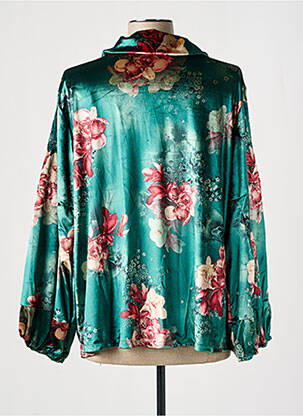 Cămașă imprimeu floral mâneci lungi verde TENDANCE UNIQUE femeie