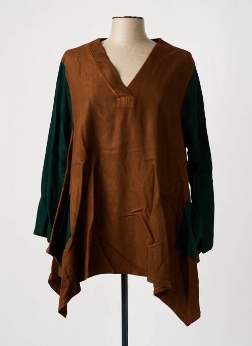 Tunică mâneci lungi maro TENDANCE UNIQUE femeie