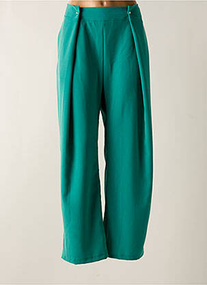 Pantalon drept talie elastică albastru TENDANCE UNIQUE femeie