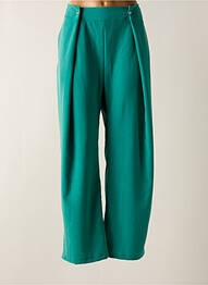 Pantalon drept talie elastică albastru TENDANCE UNIQUE femeie