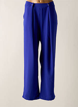 Pantalon drept talie elastică albastru închis TENDANCE UNIQUE femeie