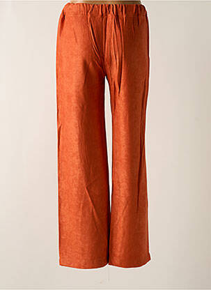 Pantalon drept talie elastică portocalie TENDANCE UNIQUE femeie