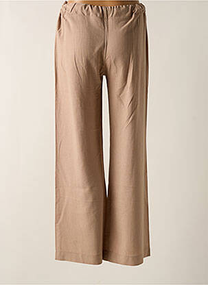 Pantalon drept talie elastică maro TENDANCE UNIQUE femeie