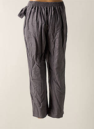Pantalon slim talie elastică gri TENDANCE UNIQUE femeie
