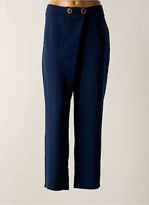 Pantalon slim talie elastică albastru TENDANCE UNIQUE femeie
