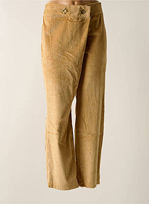 Pantalon drept talie elastică bej TENDANCE UNIQUE femeie