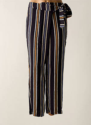 Pantalon drept talie elastică albastru TENDANCE UNIQUE femeie