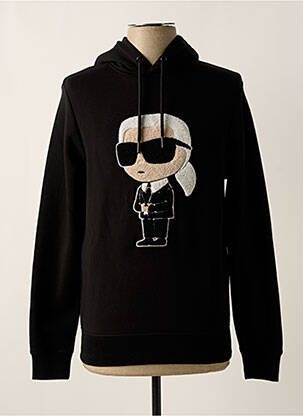 Hanorac cu glugă broderie mâneci lungi negru KARL LAGERFELD bărbat