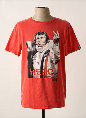 Tricou croială dreaptă mâneci scurte portocalie HERO SEVEN bărbat