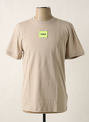 Tricou broderie mâneci scurte bej HUGO BOSS bărbat