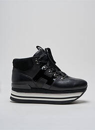 Adidași material neted toc de 4 la 6 cm negru HOGAN femeie