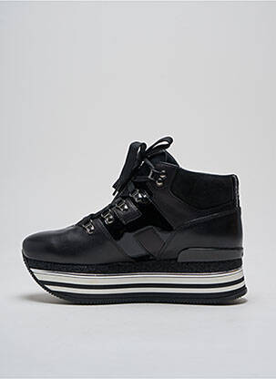 Adidași material neted toc de 4 la 6 cm negru HOGAN femeie