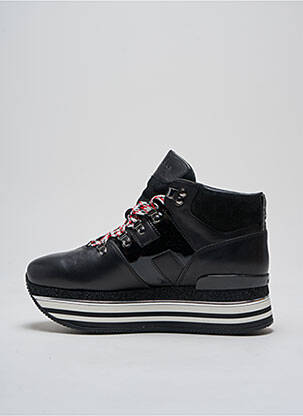 Adidași material neted toc de 4 la 6 cm negru HOGAN femeie