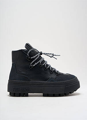 Adidași material neted toc de 4 la 6 cm negru FREE LANCE femeie