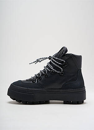 Adidași material neted toc de 4 la 6 cm negru FREE LANCE femeie