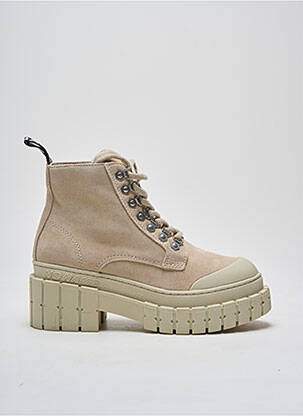 Botine/ghete nubuc toc de 4 la 6 cm bej NO NAME femeie