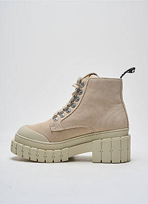 Botine/ghete nubuc toc de 4 la 6 cm bej NO NAME femeie