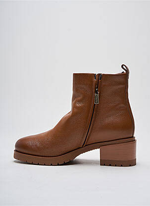 Botine/ghete material neted toc de 4 la 6 cm maro SANTONI femeie