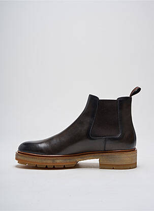 Botine/ghete material neted toc de 4 la 6 cm maro SANTONI femeie