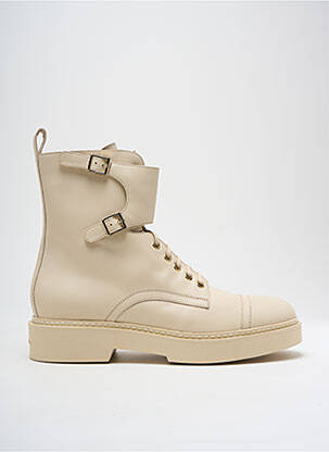 Botine/ghete material neted toc de 4 la 6 cm bej SANTONI femeie